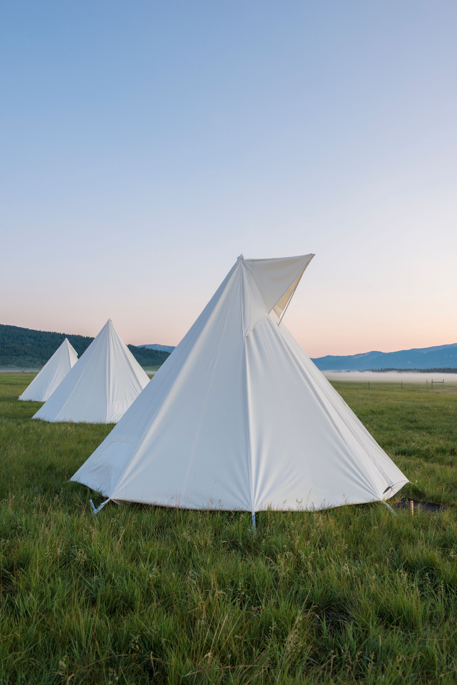 Montana TeePee Campground at Sunrise